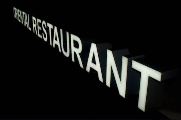 Oriental Restaurant Illuminated Letter Sign
